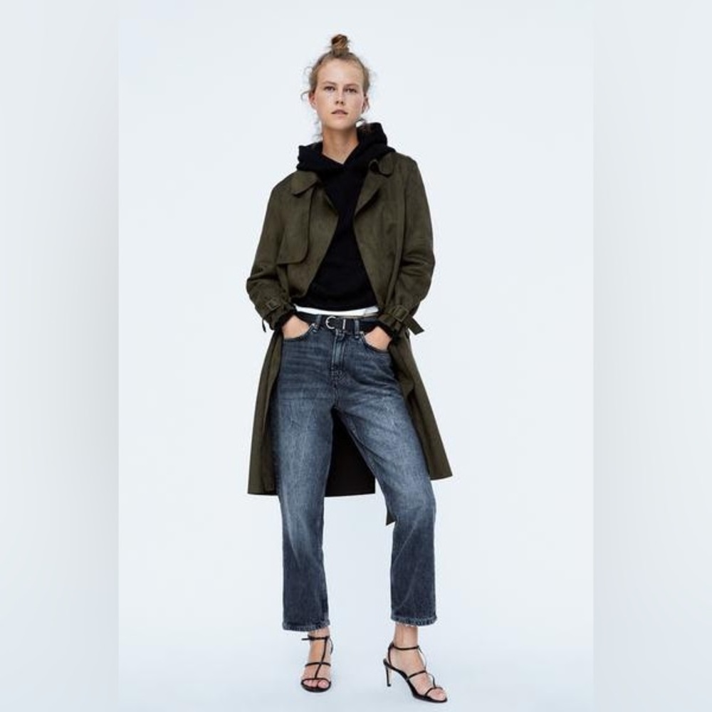 Zara Faux Suede Trench Coat